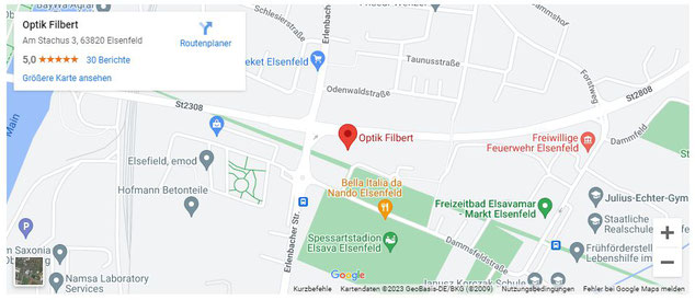 Standort der Optik Filbert Filiale in Elsenfeld auf Google Maps