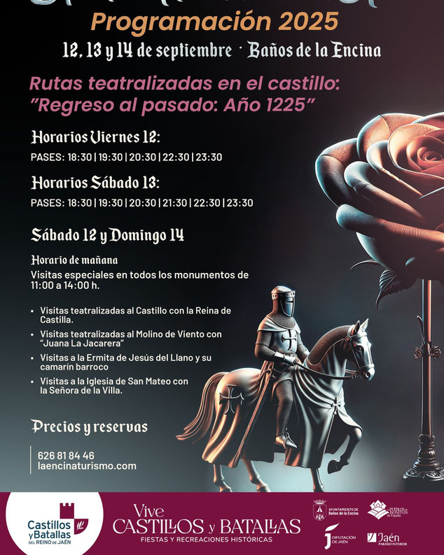 Programa de la Noche Andalusi de la Rosa en Baños de la Encina