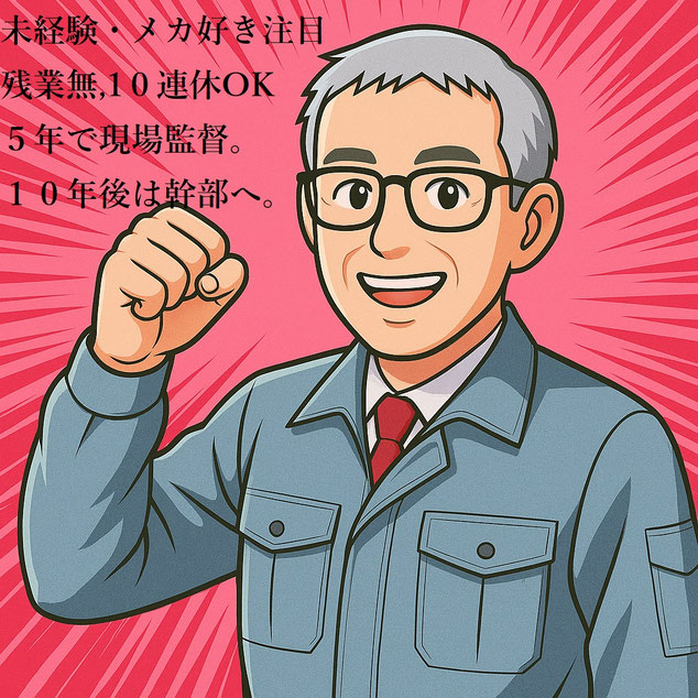 chatGPTに作らせた、町工場風のしゃちょー