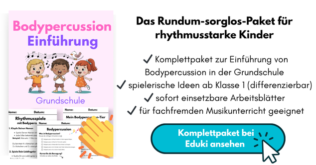 Bodypercussion Arbeitsblätter Grundschule mit Kindern die musizieren