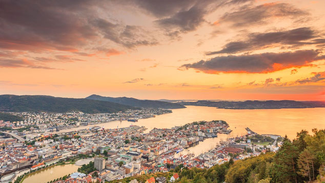 Bergen von oben ©Havila Voyages
