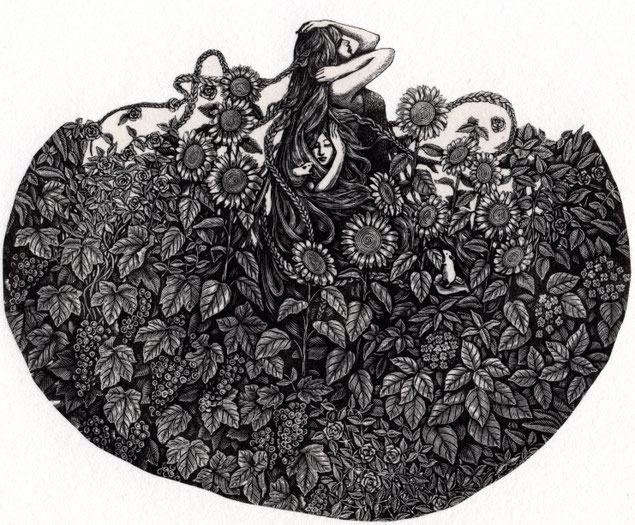 才能/ 木口木版/9.8×12.3cm/シート価格￥15,000(税込み)/額装込み￥18,800(税込み)