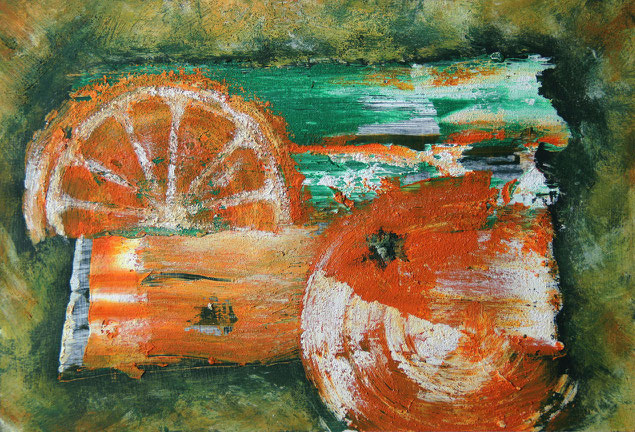 2001 Orangen | 18 x 26 cm | Acryl auf Karton