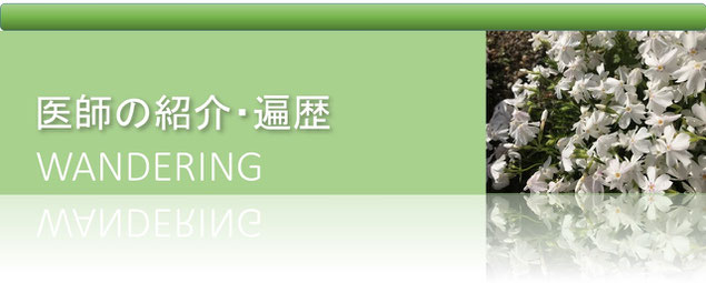 タイトル：医師の」紹介・遍歴　WANDEIRING