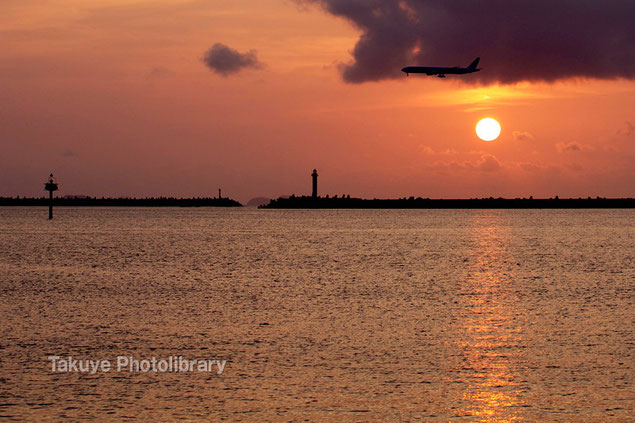 沖縄写真　夕焼け　夕陽の写真　沖縄の風景