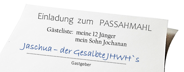Beim "Letzten Passahmahl" waren 14! Personen anwesend.