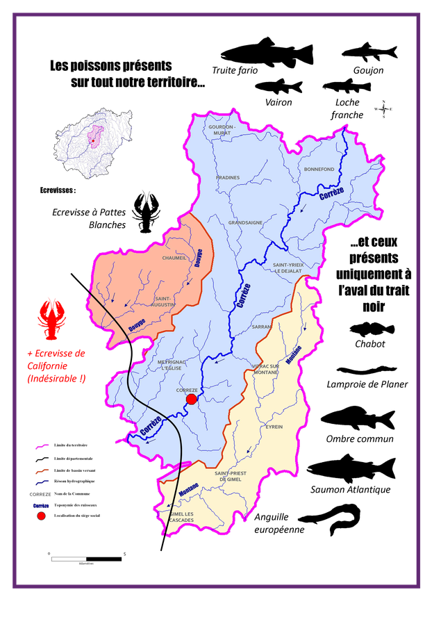 répartition espèces poissons monédières corrèze