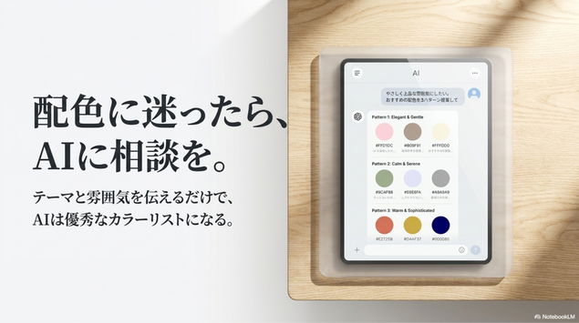 配色に迷ったら、ChatGPTに相談するのもおすすめです。