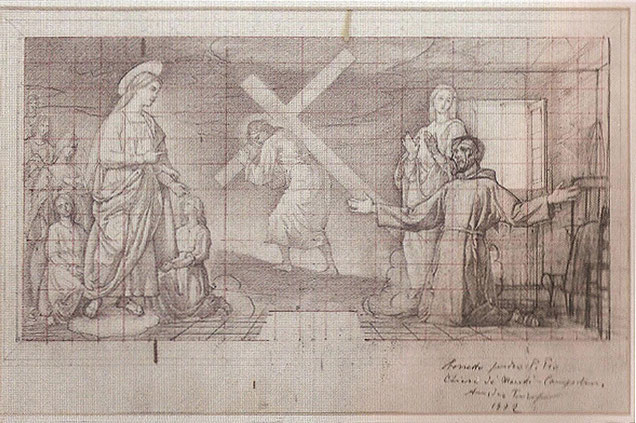 Amedeo Trivisonno bozzetto Apparizione Madonna del Monte a Padre Pio