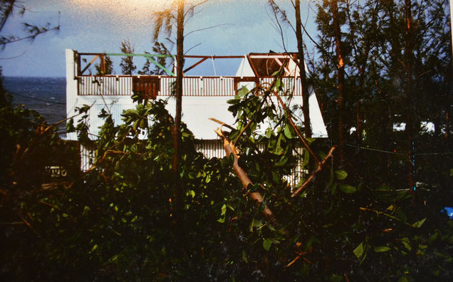 Notre "case" après le passage du cyclone Firinga en janvier 1989 (La Réunion)