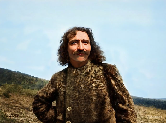 Meher Baba at East Challacombe, Devon, England. Image rendition by Anthony Zois. BP