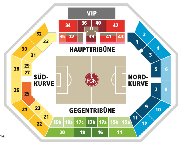 Bild  Stadionplan Blockplan Sitzplan Max Morlock Stadion Nürnberg
