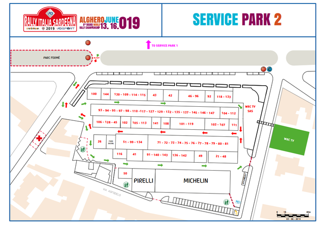 Parco assistenza Rally Alghero 2019 Piazzale della Pace