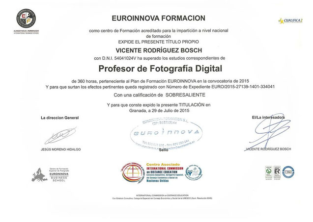Profesor de fotografía en Tenerife