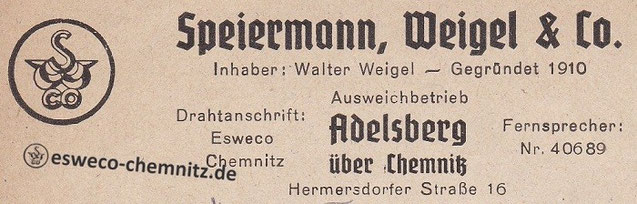 Briefkopf: Ausweichbetrieb in Adelsberg