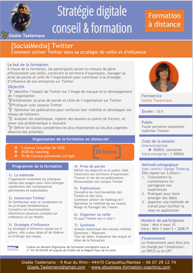 Formation à distance Twitter Gisèle Taelemans