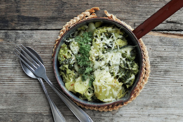 Grünkohlpfanne mit Kartoffeln