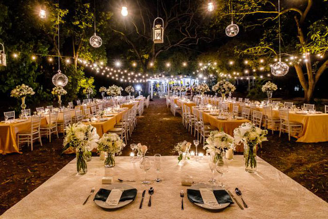 luces para boda en jardin