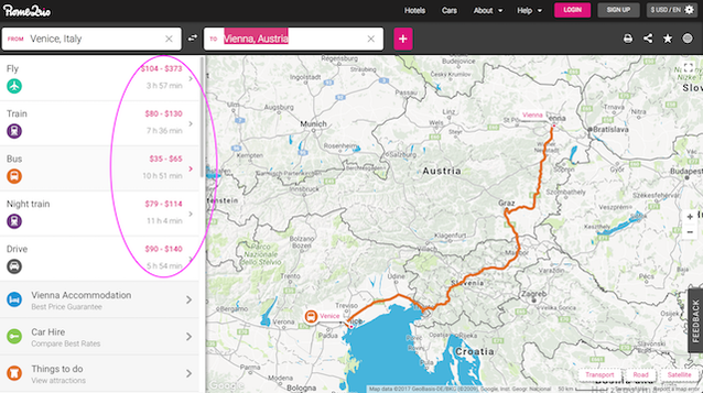 rome2rio travel planning