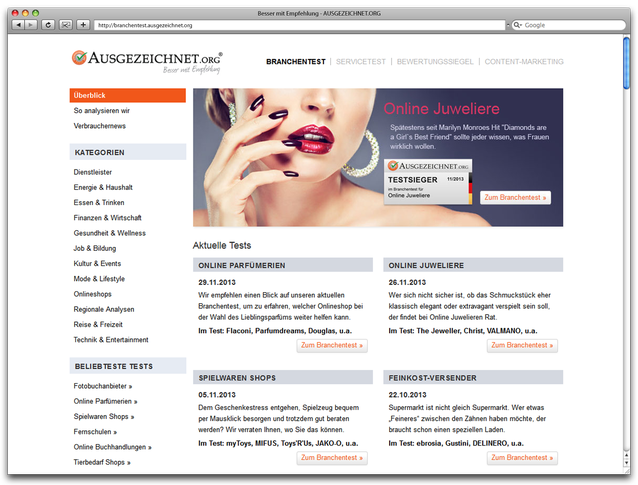 Branchentest Portal