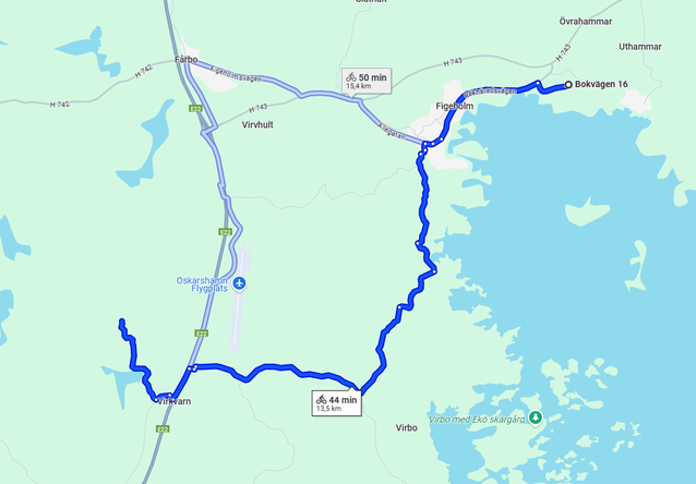 Radweg oder Wanderweg nach Stensjö by