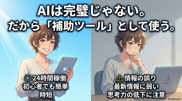 間違った情報を出すことがある AIは完璧ではありません。    重要な情報は必ず確認しましょう。