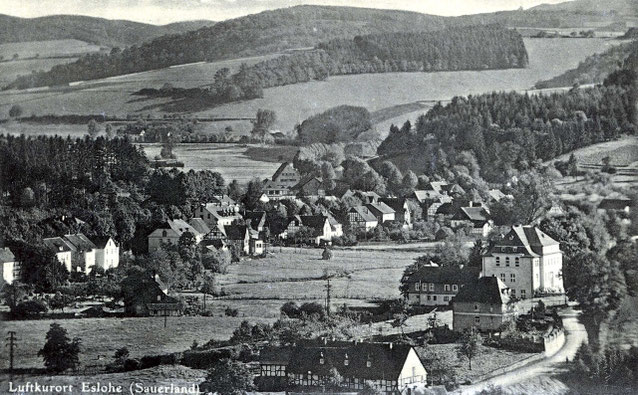 Eslohe vom Rehenberg aus gesehen, Foto um 1950