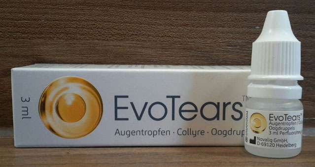 Evotears Augentropfen Verpackung + Tropfen (Trockene Augen, Sicca Syndrom)