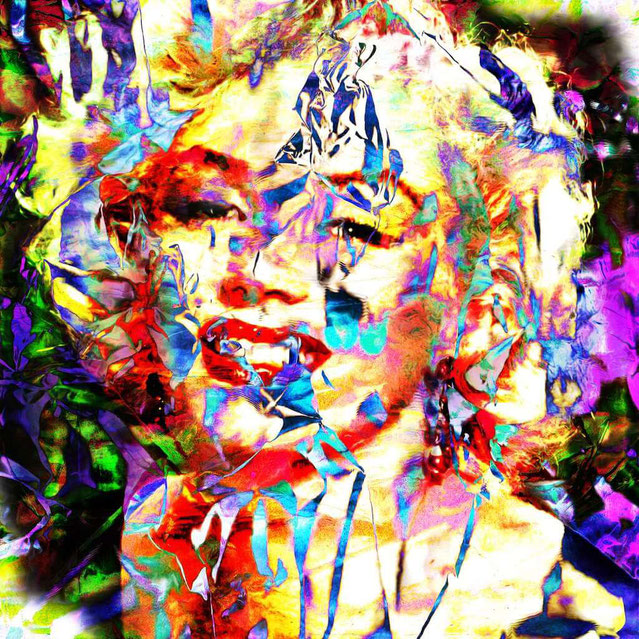 "Percutante Marilyn" (2015) de Moa Daliendog - Technique mixte sur panneau de bois - 80 cm x 80 cm - 1 900 €