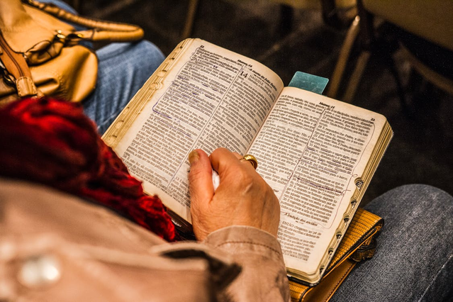 A person reading the Bible