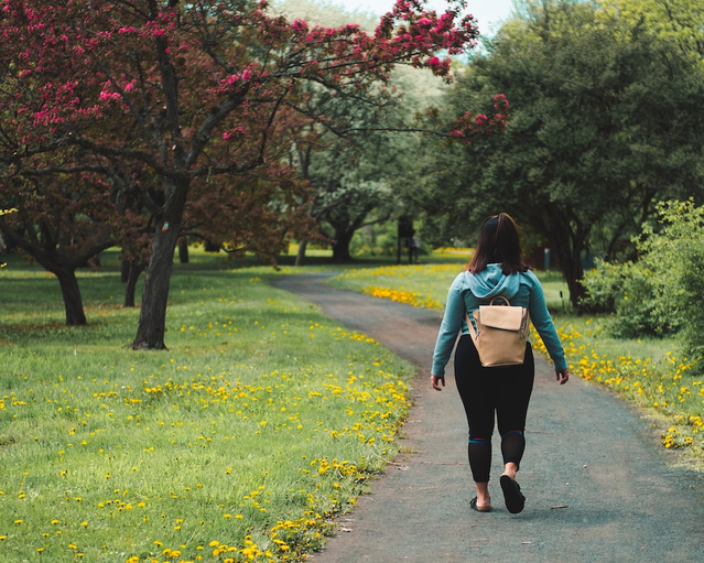 A person walking in a park