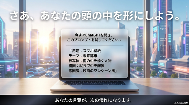 あなたの言葉から生まれるAIアート作品には、  AIだけでは作れない個性があります。