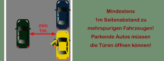 Immer genügend Abstand einhalten! - Führerschein sicher bestehen. Hilfe