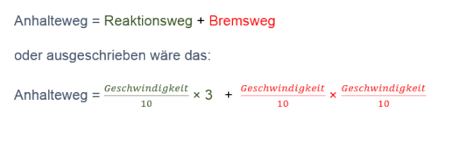 Der Anhalteweg - Führerschein sicher bestehen. Hilfe und Unterstützung ...