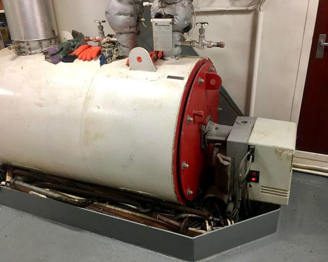 Repair Project Replacing the flow safety system of a hot water boiler