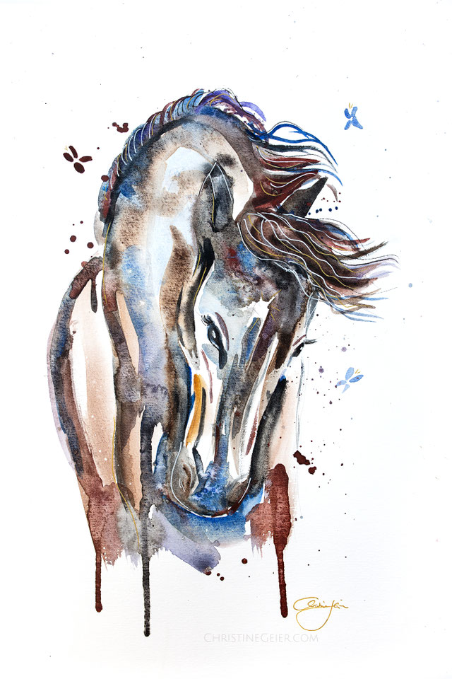 Pferd, Horse, watercolour, watercolor, Aquarell, painting, art, Original, Kunstwerk, Malerei, contemporary art, zeitgenössische Kunst