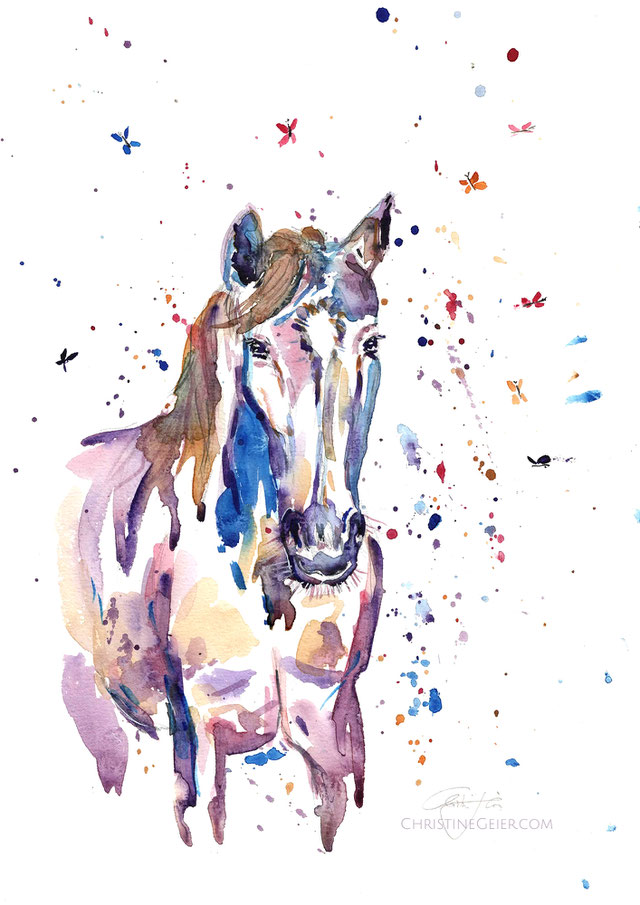 Pferd, Horse, watercolour, watercolor, Aquarell, painting, art, Original, Kunstwerk, Malerei, contemporary art, zeitgenössische Kunst
