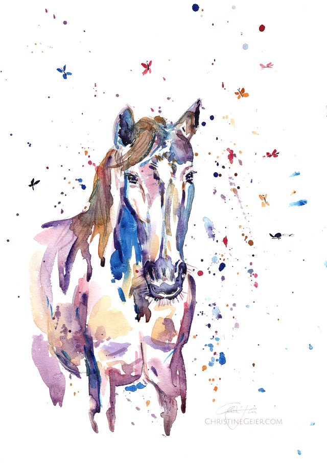 Pferd, Horse, watercolour, watercolor, Aquarell, painting, art, Original, Kunstwerk, Malerei, contemporary art, zeitgenössische Kunst