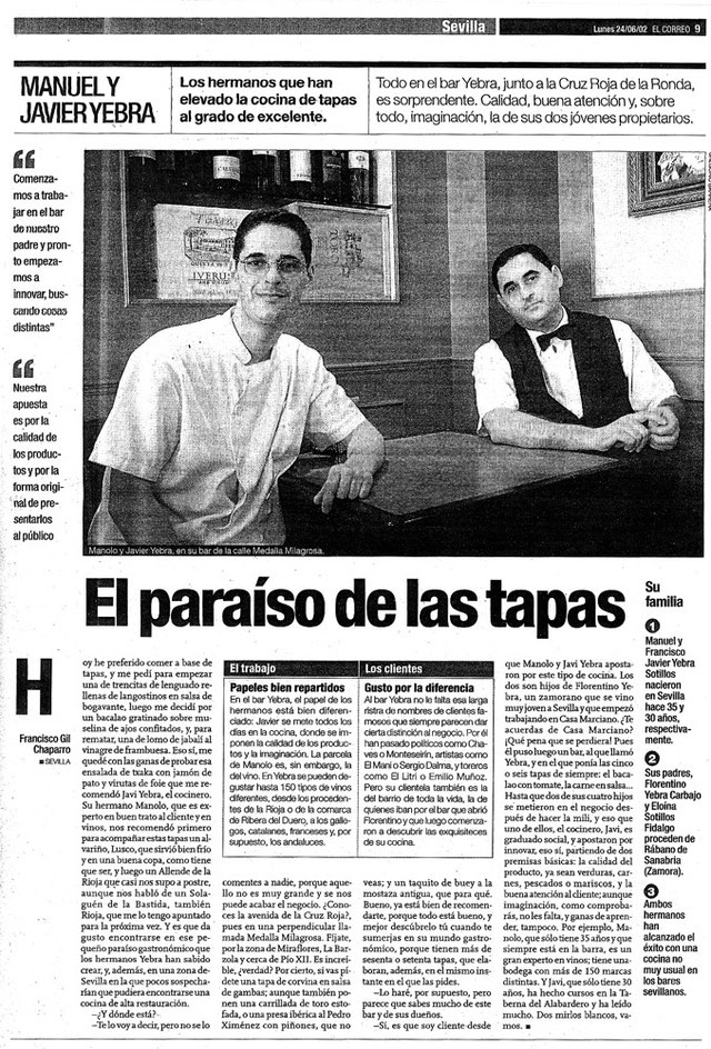 Reconocimientos Bar Restaurante Yebra