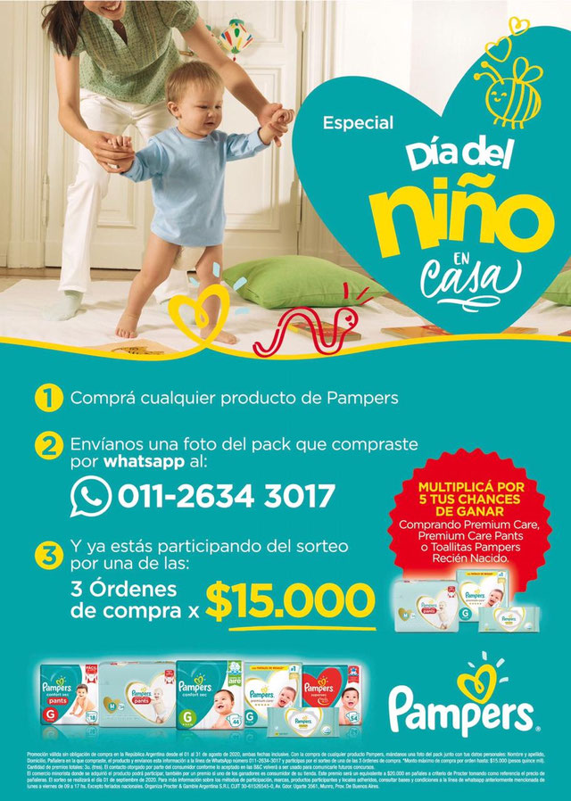 PROMO PAMPERS DÍA DEL NIÑO Pañalera Primeros Pasos Caballito