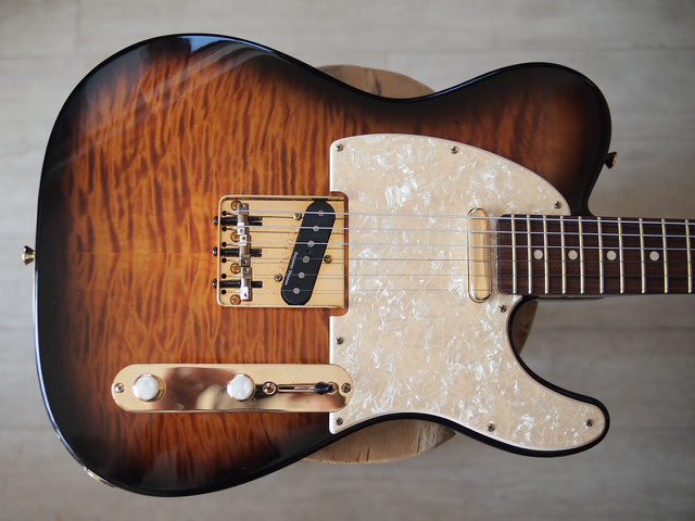 Warmoth - Custom Flame Telecaster - Amber Dye - USED - SPOON Warmoth - Custom Flame Telecaster - Amber Dye - USED - SPOON
