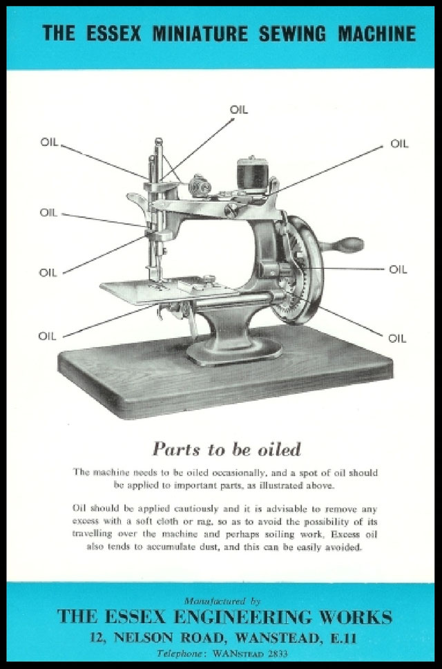 ESSEX Miniature Sewing Machines Fiddlebase