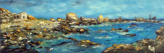 "Ouessant, soleil sur Pern" RLM 2014 n°82. H/T couteau 60x20. VENDUE