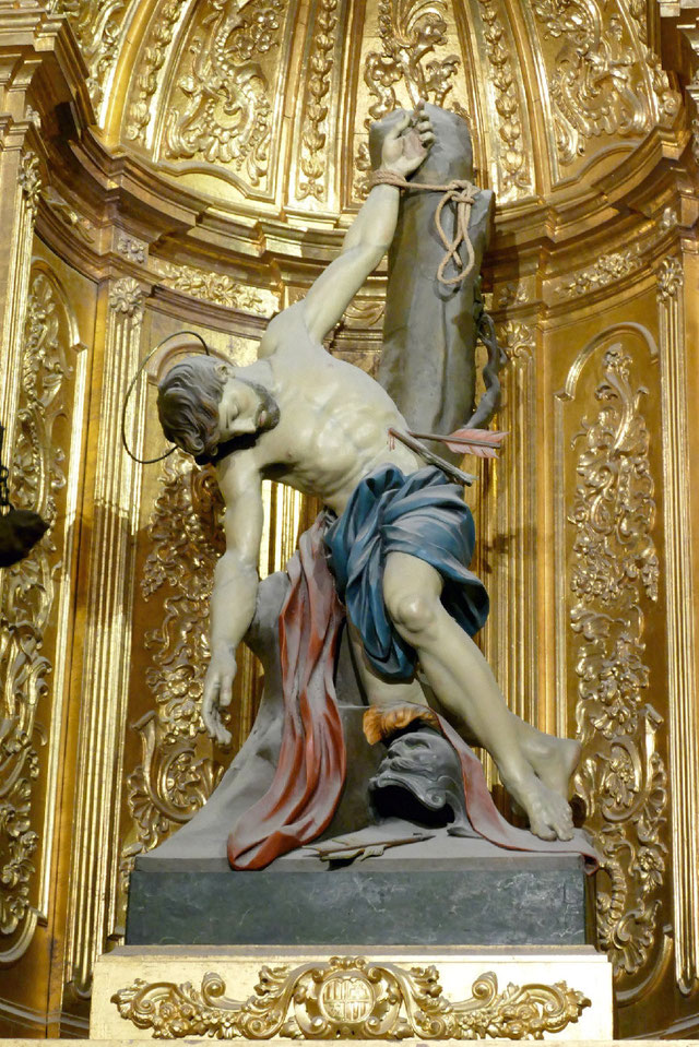 Statue des Heiligen Sebastianus aus der Kathedrale von Palma (Mallorca). Foto: Peter Adelskamp