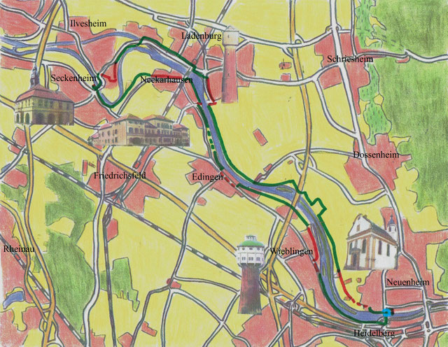 Beiderseits Des Neckars Zwischen Heidelberg Und Seckenheim Radtouren 