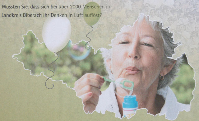 Postkarte anlässlich des Weltalzheimertags 21.9.2010 in Biberach
