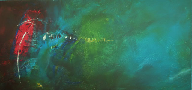 "ohne Titel"  Mischtechnik , 50x100cm , B 273, in Privatbesitz
