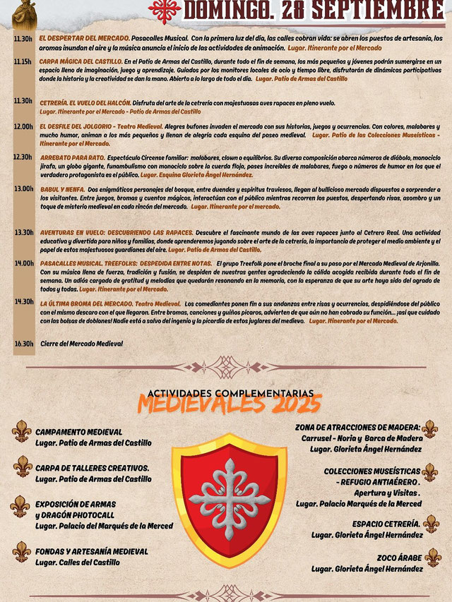 Programa de la Feria Medieval de Arjonilla