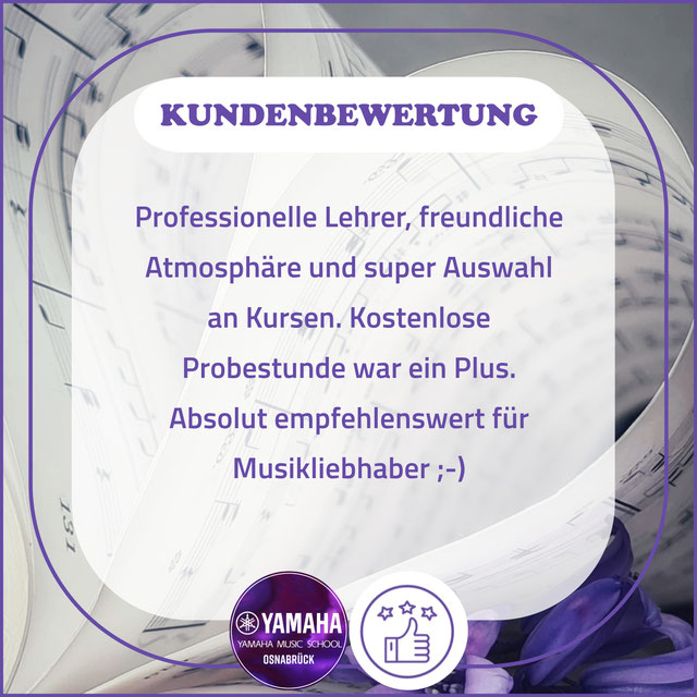 Yamaha Musikschule Osnabrück - Yamaha Music School - Kundenbewertung - 2024