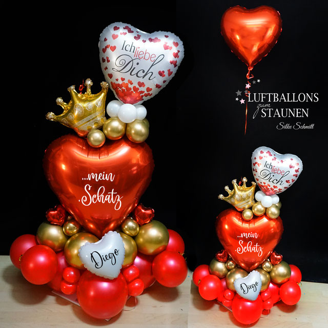 Helium Folienballon Herz Hochzeit Deko Valentinstag Muttertag Geschenk 